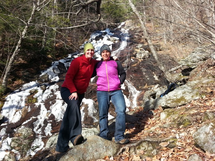 Sarah and Lindsay in front of Giant Fall.