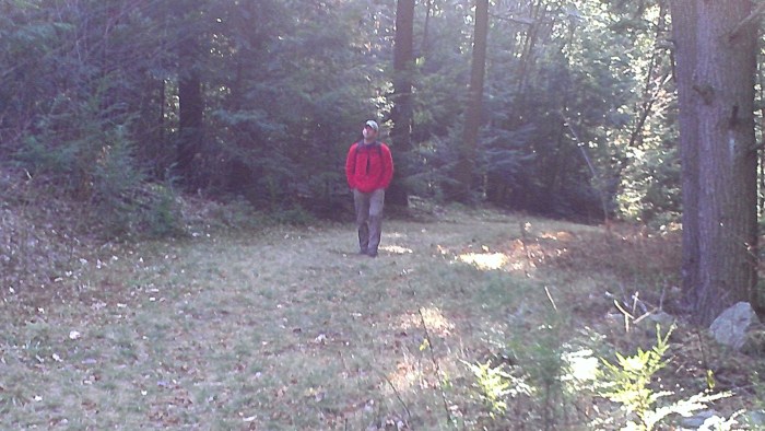 Andrew hiking on the Peabody Brook Trail.