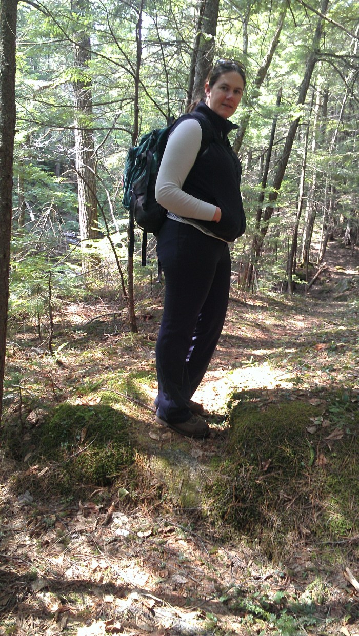Lindsay hiking along the trail.
