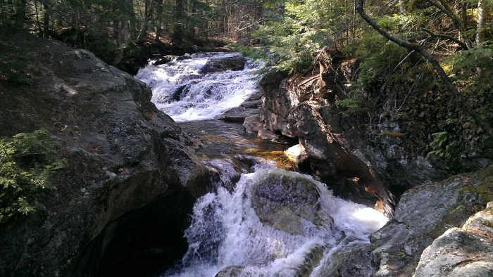Interesting waterfalls and a chute can be found on this short trail.