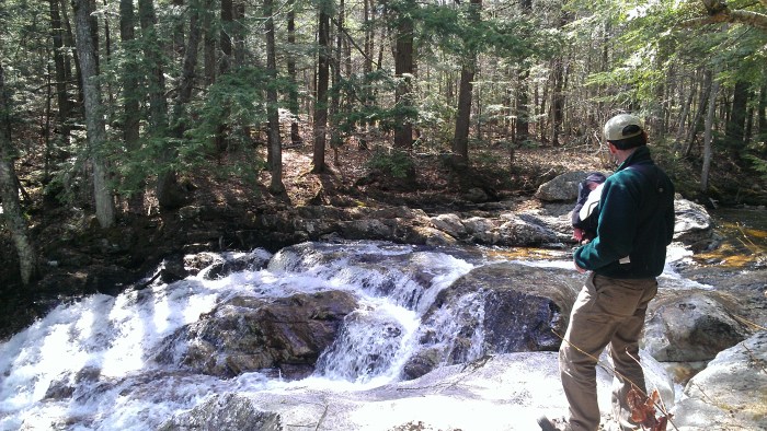 Andrew gives Alden a closer look at the cascades.