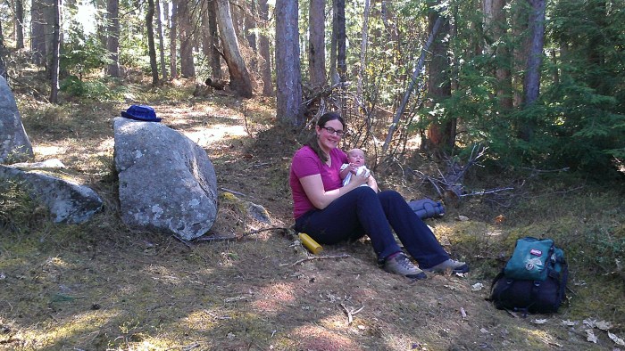 Lindsay and Alden resting at the summit.