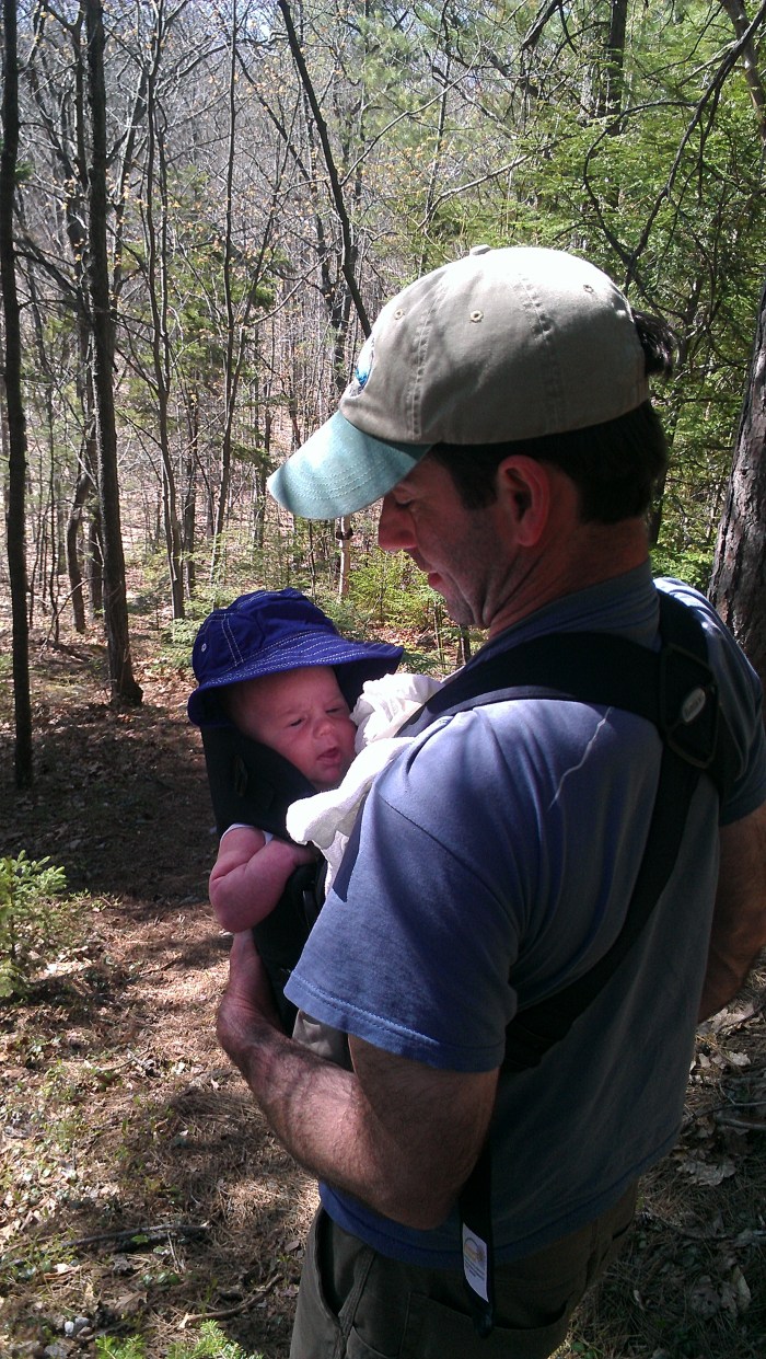 Andrew and Alden hiking back down the trail.