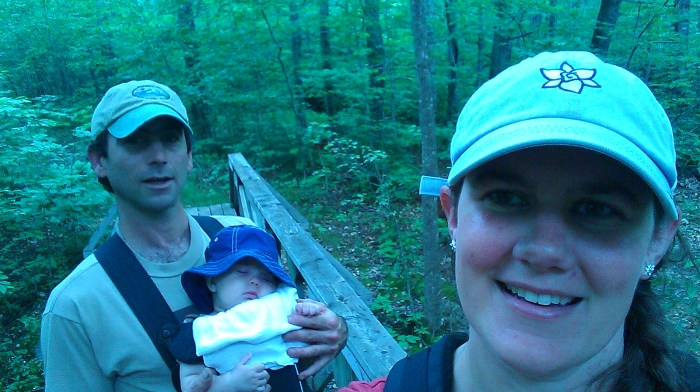 After an exciting hike up to the falls, Alden slept most of the hike back.  
