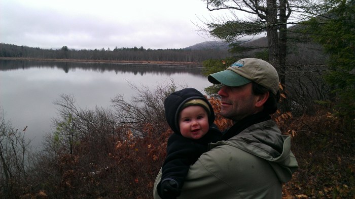 Andrew and Alden at Shell Pond.