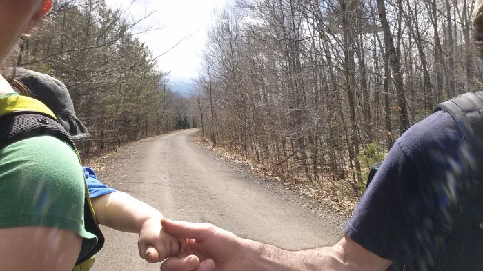 Alden wanted to hold Andrew's hand while we hiked.