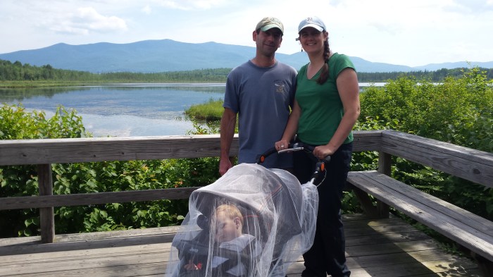 What a cute family photo! Shhh...Alden is sleeping under the mosquito netting.