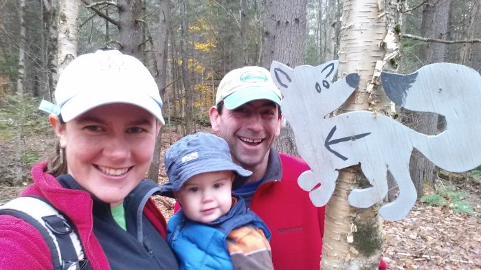 The trail signs at Fox Hill.