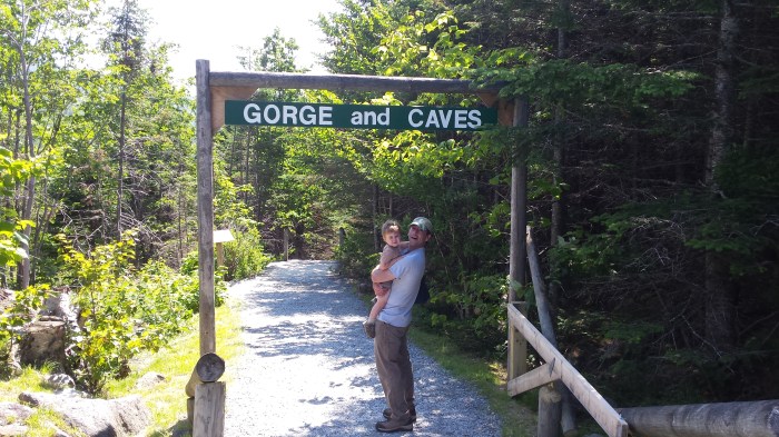 The entrance to the gorge and caves at Lost River Gorge.