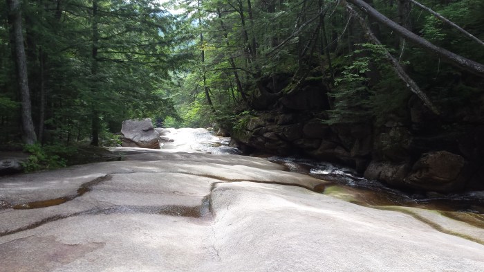 The view down the cascades. The water must flow strong and wide at certain times of the year.