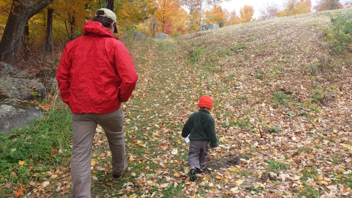 Andrew and Alden head up the trail.