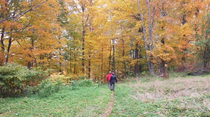 Andrew and Sarah leading the way down the Gozzo Trail.